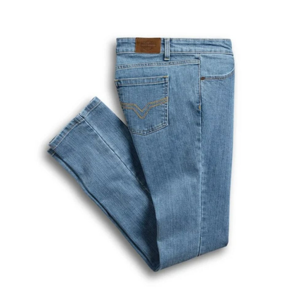 Harley Davidson- Women's Straight Leg Mid-Rise Jeans - Picture 3 of 6